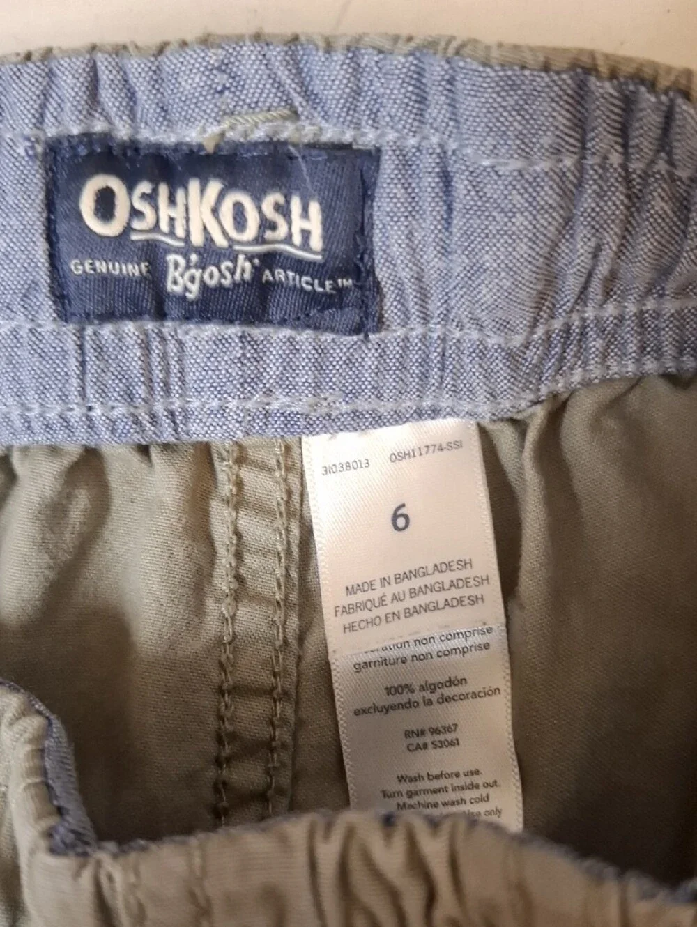 OshKosh B'gosh Olive Green Drawstring Kids Shorts